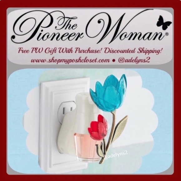 🌺 New Pioneer Woman Blue Teal Tulip Scent Charm Fragrance Oil Diffuser, Pink - Picture 2 of 6
